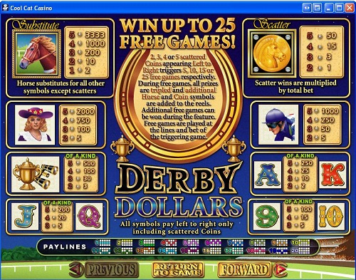 Cool Cat Casino Derby Dollars Slots